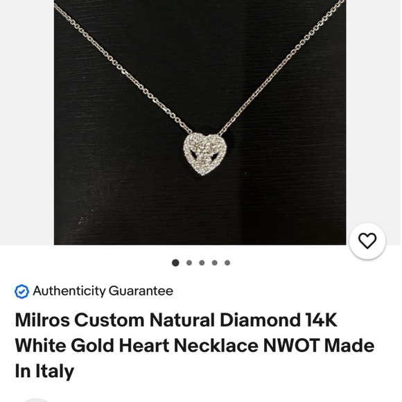 14K White Gold Diamond Necklace - Picture 5 of 5